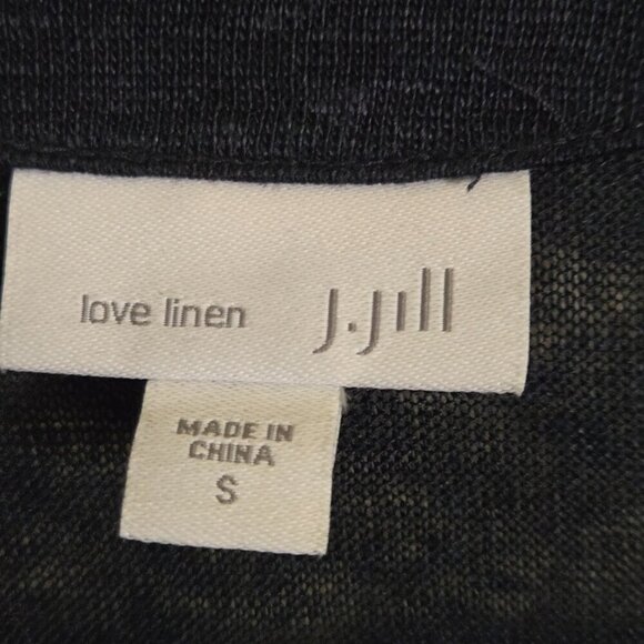 J. Jill Love Linen Long Line Open Front Navy 100% Linen Lightweight Cardigan Swe - Picture 4 of 5